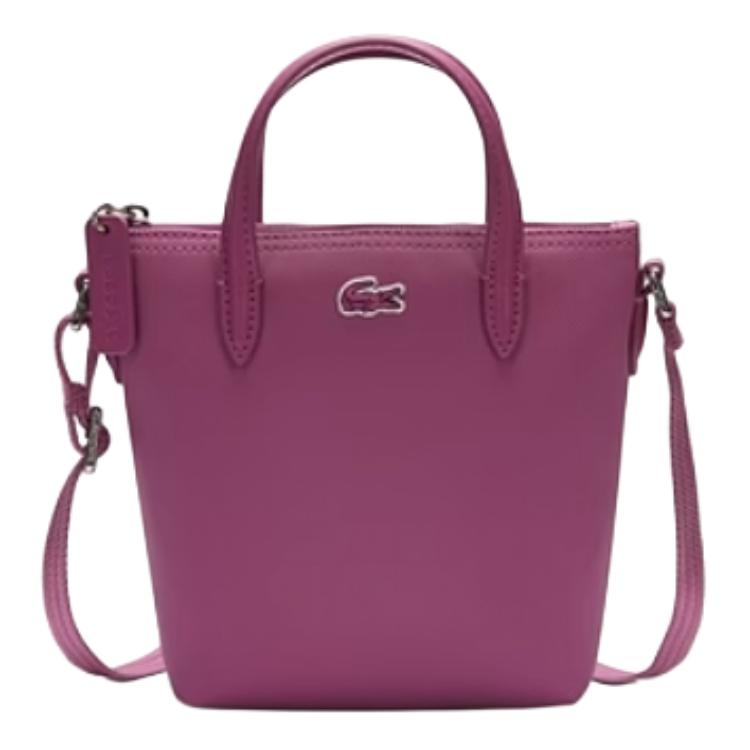 Lacoste Fashion Commuter Versatile Logo PVC Tote Bag Small Women bags Purple Red NF2609PO-Q66 Fuchsia