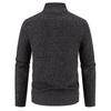 Men's Stand Collar Color Block Knitted Cardigan - Plus Size, Warm, and Thickened for Autumn/Winter