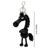 1pcs Black Horse Keychain Plush Toy Backpack Pendant Decoration Year of The Horse Plush Toy New Year's Gifts for Boys and Girls