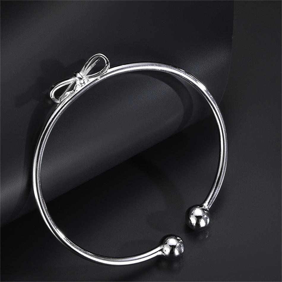 Metal Bowknot Open Cuff Bangles for Women Girl Jewelry Simple Exaggerated Geometric Pulseras Christmas Gift