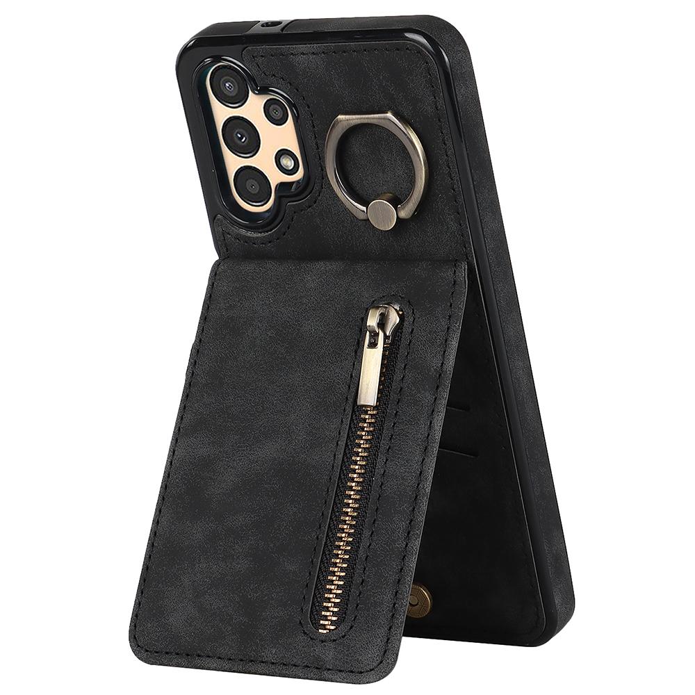 For Samsung Galaxy A13 5G/A13 4G RFID Blocking Kickstand Case Retro PU+TPU Wallet Phone Cover