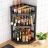 Punch-Free Multi-Layer Stainless Steel Spice Rack - Corner Triangle Shelf for Kitchen Storage