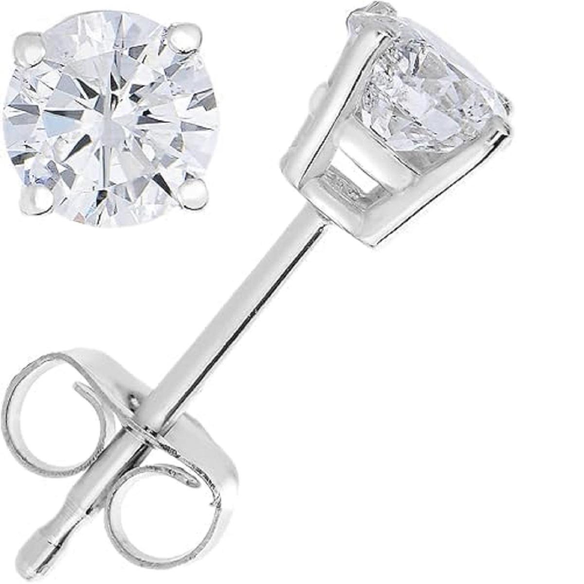 

Серьги-пусеты с бриллиантами, выращенными в лаборатории, для женщин из белого золота 14 карат, круглые, закрепленные крапанами, чистота VS1, устойчивые и этичные, сверкающие бриллиантовой огранки 15MM серебряный