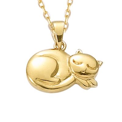 [R5676] - Pozłacana zawieszka 'Cat Napping' złoto - 15x10 mm