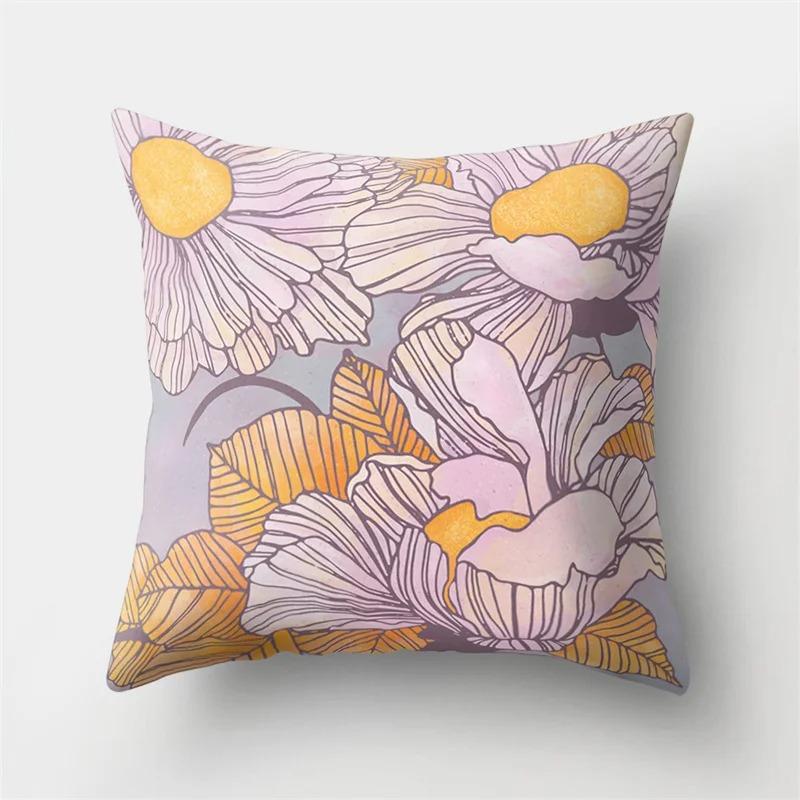 Office Living Room Home Pillowcase Green Leaf Coconut Tree Pattern Pillowcase Car Ornaments