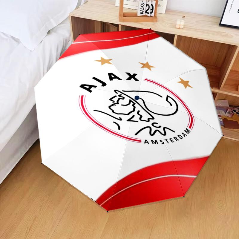 AFC Ajax Emblem Design Umbrella Folding umbrella, automatic umbrella 8-Frame for Travel, camping Use Gift for Halloween Christmas