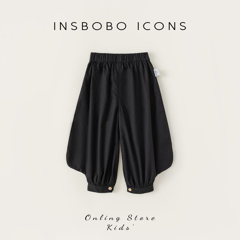 Insbobo Girls  Pants Polka Dot Jogger Pants Baby Pants Girls  Pants Summer Thin Style 2026 New Trendy Black 100