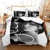 Cooles Ayliva Schwarzes Herz Album Bettwäsche-Set 1 Bettbezug + 2 Kissenbezüge Emotionale Deutsche Pop-Bettwäsche Geschenk Heimtextilien