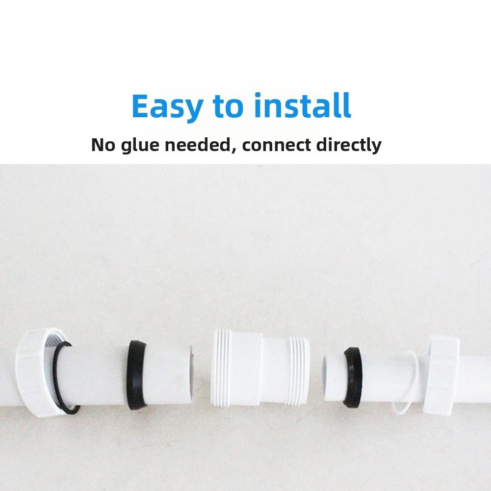 Pijpverlengingsconnector 40 mm Vrouwelijk naar 32 mm Vrouwelijk Verkleinstuk Rechte Pijp voor Gebruik met Keuken-, Badkamer- en Doucheafvoeren