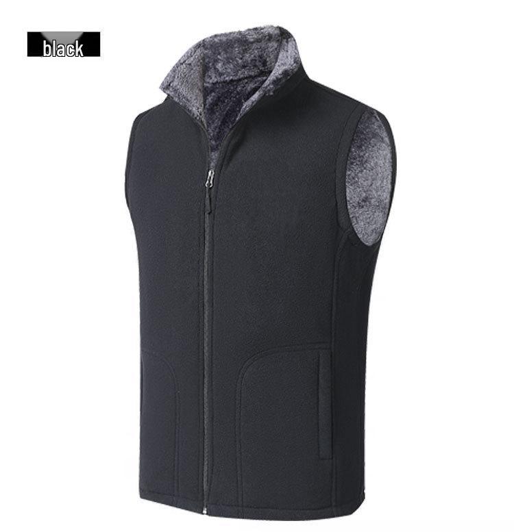 Men's Winter Fleece Shawl Vest - Warm Plush Outerwear