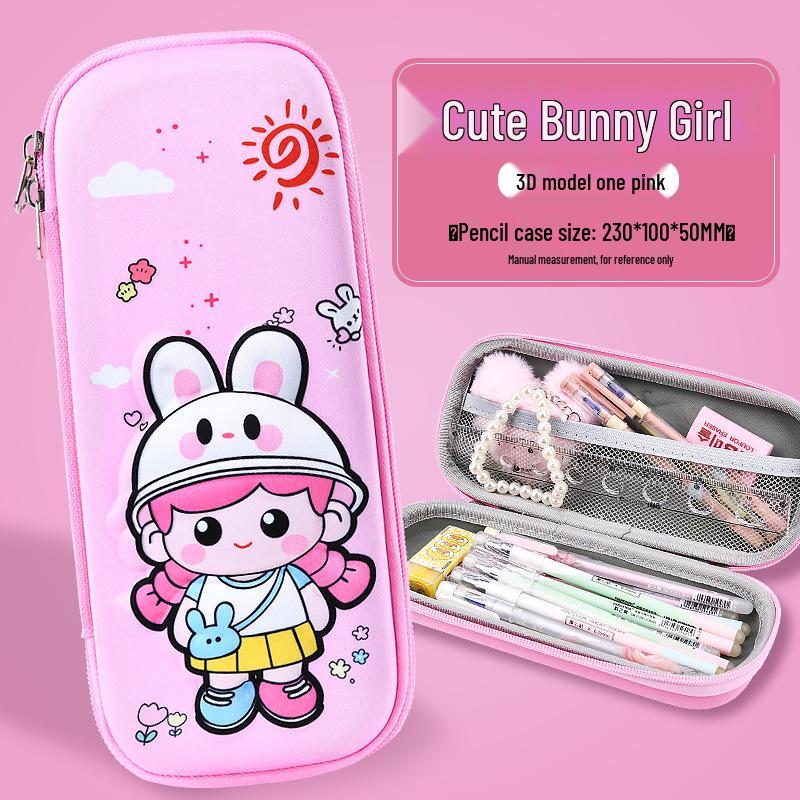 Korean Style 3D Cartoon EVA Pencil Case for Elementary Students - Large Capacity for Boys & Girls