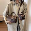 Small Bag Women's New Fashionable Versatile Shoulder Messenger Bag Splicing Contrasting Color Portable Small Square Bag
