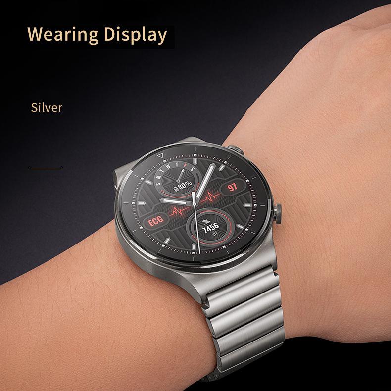 22mm Titanium Metal Watch Band For HUAWEI GT 3 Pro 46mm/GT3 GT 2 46mm/GT2 Pro Wrist Strap Bracelet Watchband Black Silver Gray