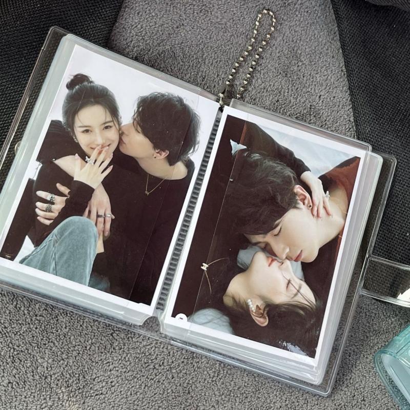 Mini Holds 28 Photos Album Shiny Transparent 3-Inch Star Chasing Small Photo Card Storage Portable Card Bag