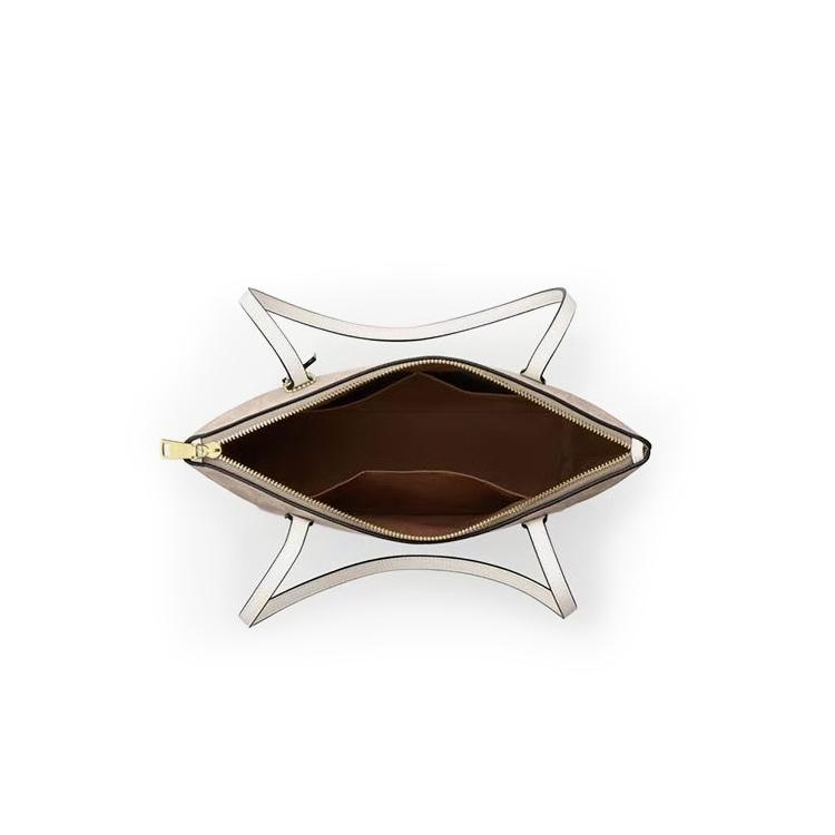 COACH Fiona 24 brand print metal logo tote bag shopping bag handbag synthetic leather shoulder bag medium female beige