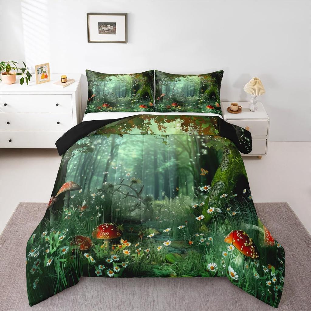 Erosebridal Horse Quilt Twin Size, Farmhouse Western Cowboy Cowgirls Duvet Insert for Kids Boys Girls Teens, Cartoon Kawaii Horse Bedding Se