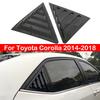 For Toyota Corolla 2014-2018 Car Rear Louver Window Side Shutter Cover Trim Sticker Vent Scoop ABS Carbon Fiber Black Auto