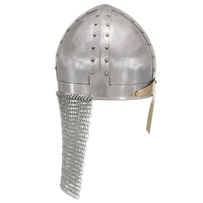 VidaXL Casque de chevalier croisé antique pour GN Argenté Acier