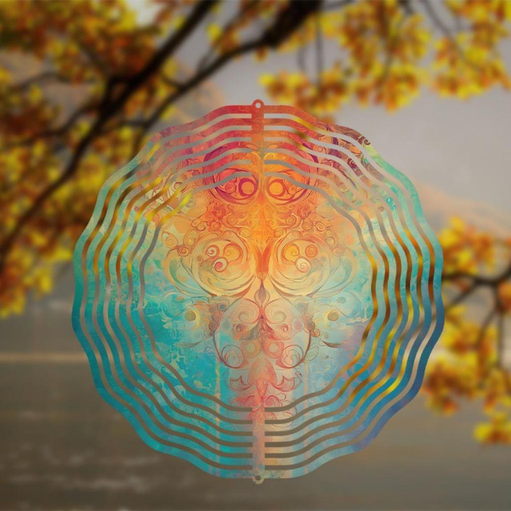 10 Zoll Drehendes Windspiel mit 360-Grad-Haken Outdoor-Gartendekor für Frühling Sommer Hof Balkon Geschenk für Freunde Familie