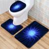 Cool Pattern Bathroom Floor Mat Toilet Three-Piece Set