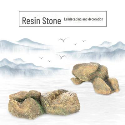 Aquarium Decorative Rockery Resin Ornaments with Cave and Turquoise
