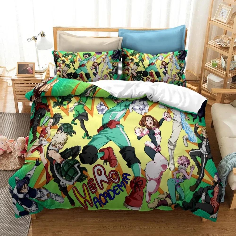 Japan Anime My Hero Academia Bequeme Bettdecke Bettbezug Kissenbezug Bettwäscheset Kinder Schlafzimmer Dekoration Heimtextil