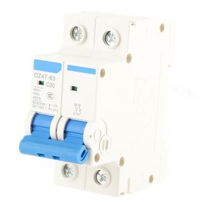 DZ47?63 2 P Mini-Leistungsschalter-Ausschalter-Unterbrecher 400VAC(20A)