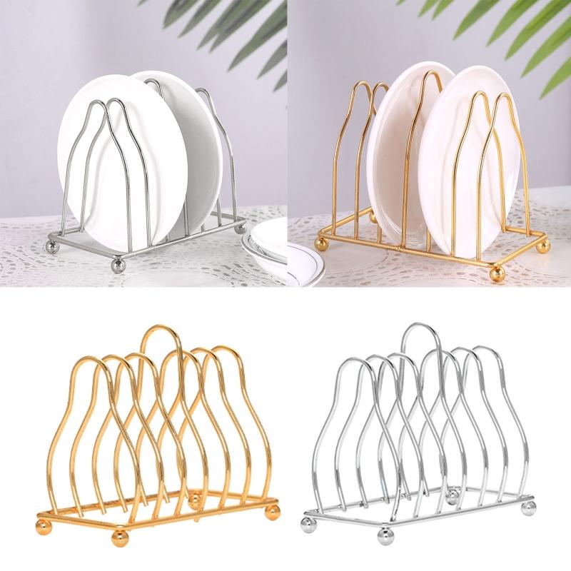 Metal Iron Kitchen Dish Plate Chopping Board Organizer Drainer Shelf for Home Kitchen Cooking Countertop Rack