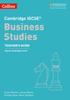The Cambridge IGCSE??? Business Studies Teacher???s Guide Book