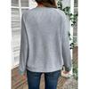 Womens Color Block V Neck Loose Long Sleeve Knit Sweater