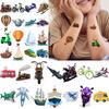 54pcs Temporary Tattoo Cartoon Airplane Motorcycle Submarine For Boys Arms Shoulders