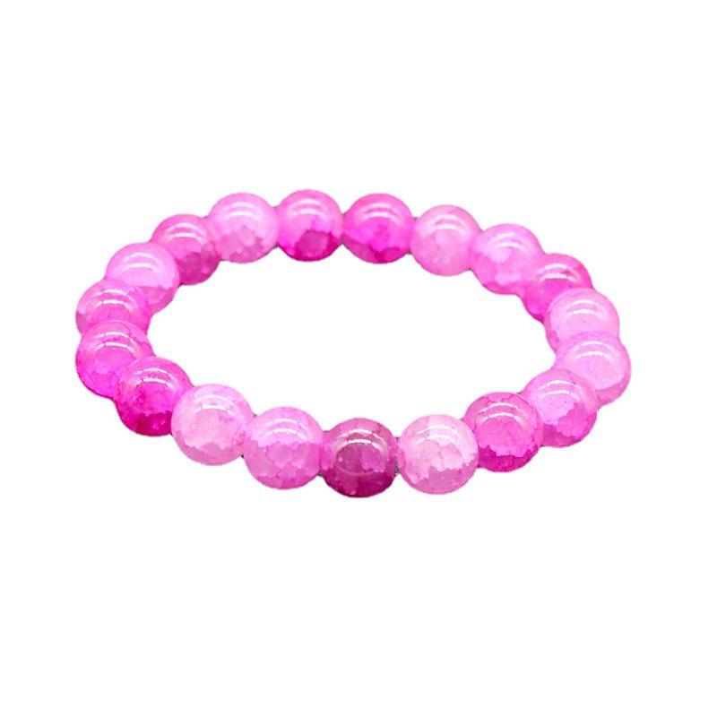 New10mm Glossy Multiple Colors Glass Round Crackle Beads Bracelets for Women Temperament Jewelry Accessories Girlfriend's Gifts