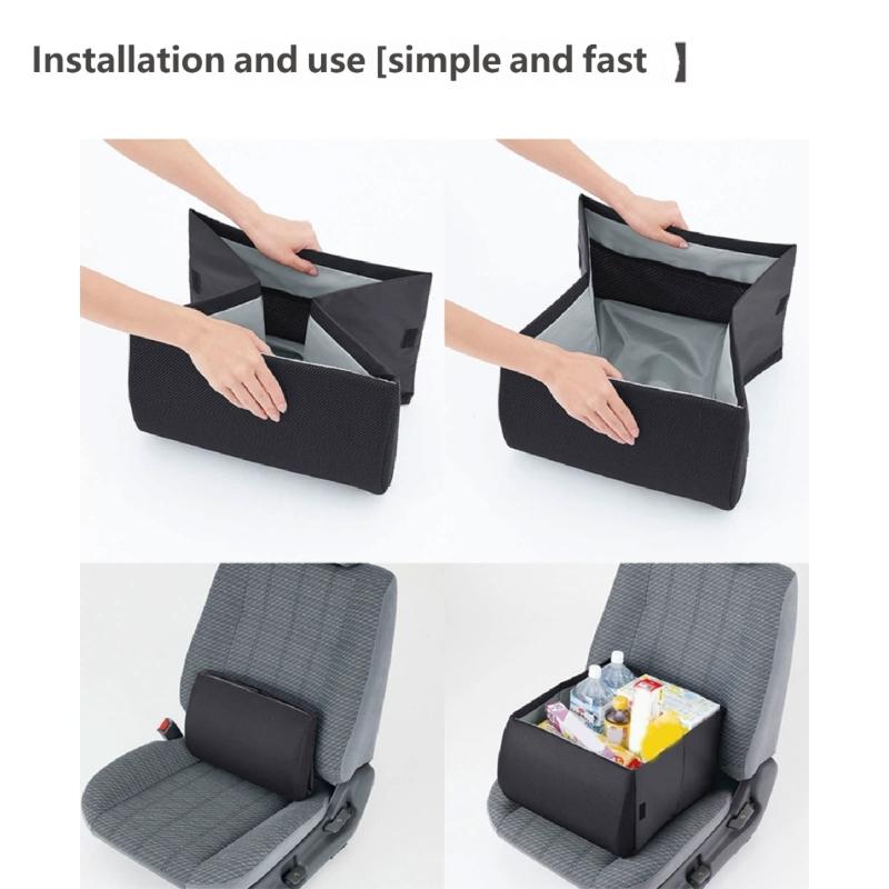 Heavy Duty Oxfords Fabric Car Storage Bin Foldable Grocery Box For SUV Sedan And MPV With Reinforced Stitching