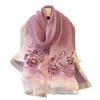 Imitation Silk Embroidered Long Silk Scarf for Women's Fashionable and Fashionable Mulberry Silk Sunscreen Scarf