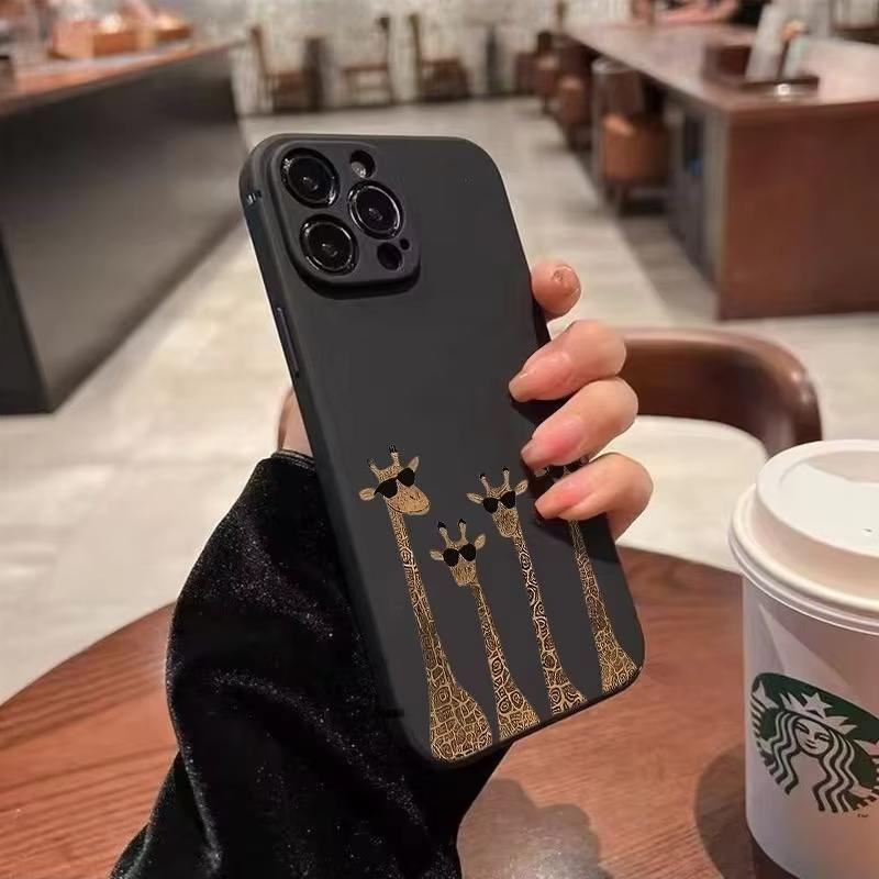 Giraffe Pattern Phone Case For iPhone 17 Pro Max 16 Pro 15 14 13 Mini 12 11 Pro Max 16E 17Air hockproof Soft Cover
