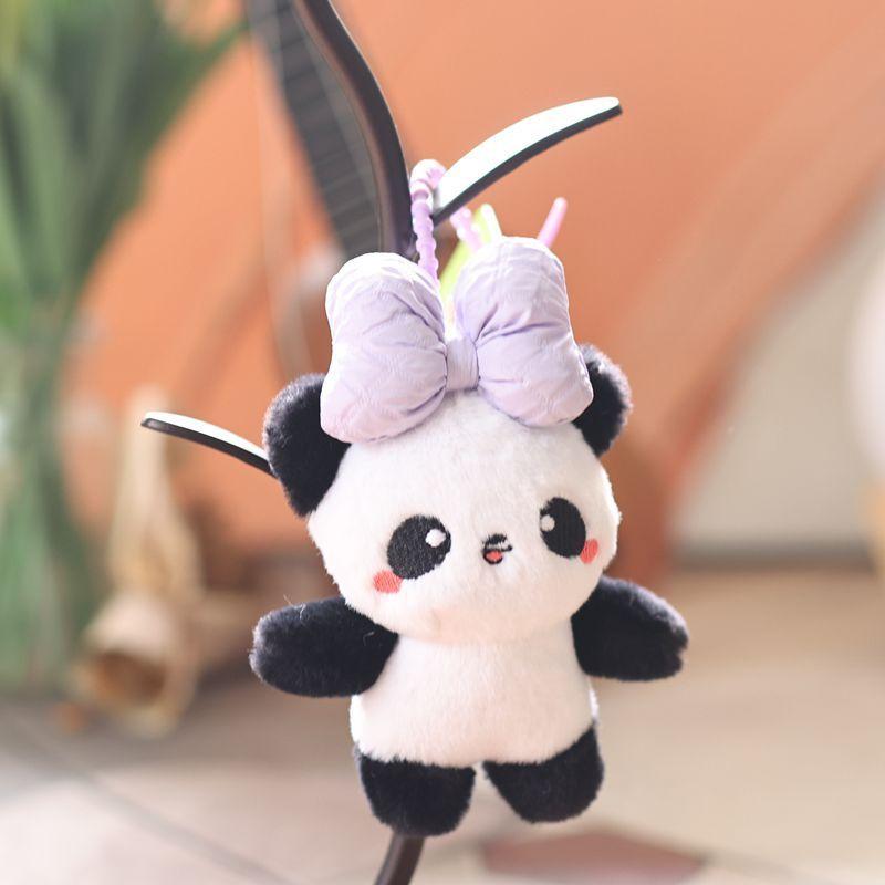 Cute Panda Plush Doll With Pp Cotton Filling For Bags And Gift Accessories