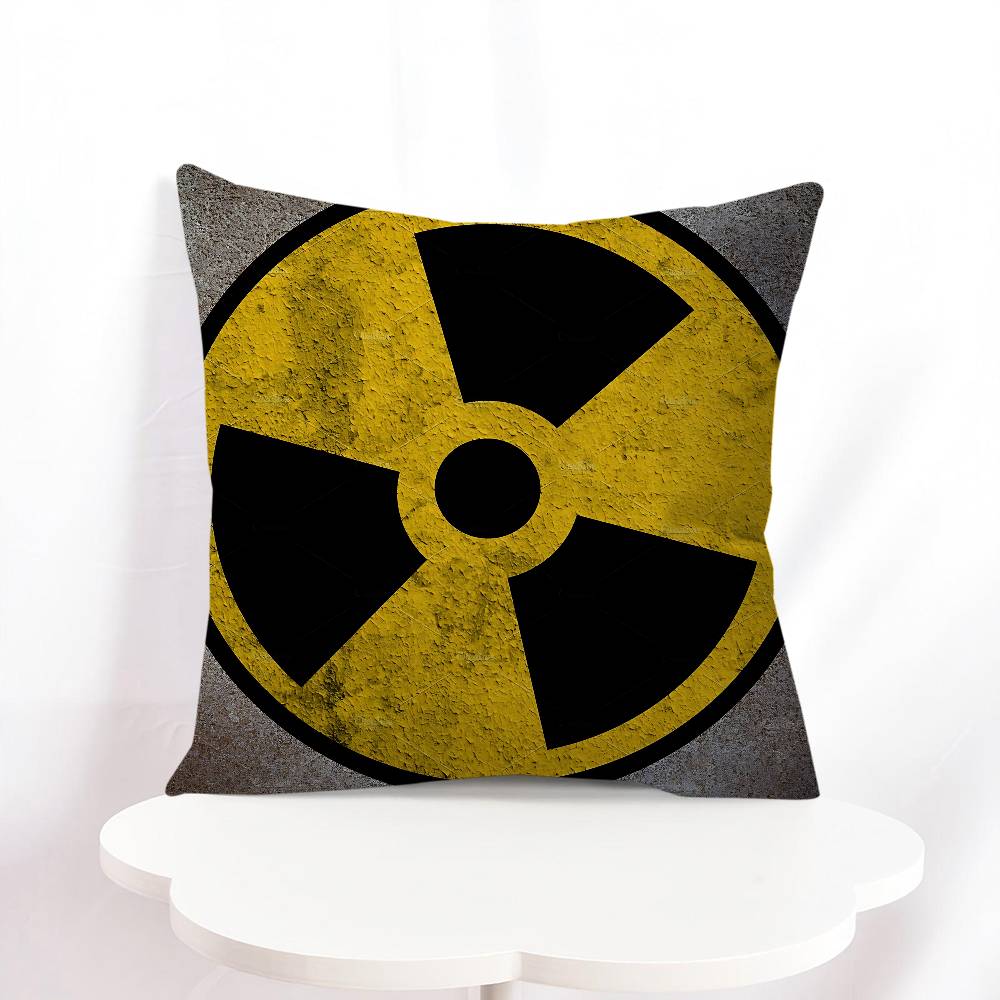 Creative Radiation Logo Cushion Cover Pillowcase Upholstery Sofa Throw Pillow Home Decor Pillowcas