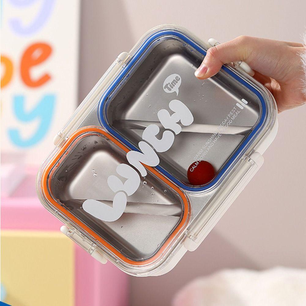 2/3 Compartments Portable Food Container Food Grade Divided Lunch Plate  School