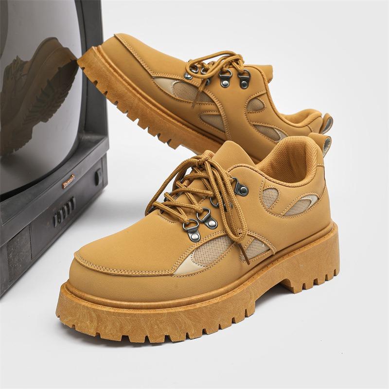Fashion Men's Fashion Outdoor Casual Shoes Casual Shoes for Men Anti Slip Comfort Work Footwear Retro Locomotive  Tooling Shoes for Mens