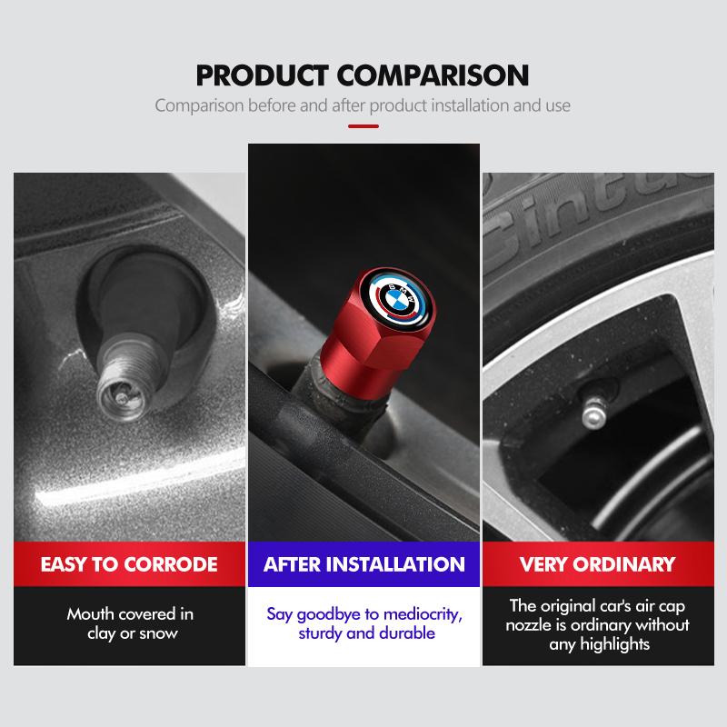 Car Aluminum Alloy Tire Valve Stem Caps Decorative Tires Dustproof Accessories For BMW E36 E39 E87 E60 E46 E53 E90 F10 F20 F25