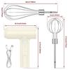 Wireless Electric Food Mixer 3 Speeds Portable Hand Mixer USB Rechargeable Small Mixer for Dough Egg and Cream Kitchen Gadgets