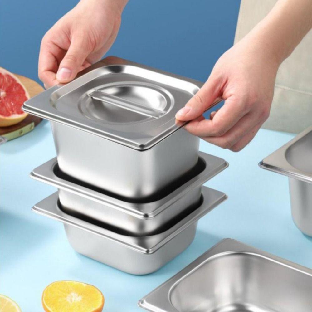 Rust-proof Canteen Food Basin Rectangular Food Preparation Box Durable Food Storage Box  Hotel
