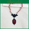 Gothic Spider Crystal Necklace With Geometric Skull Pendant For Halloween And Cosplay