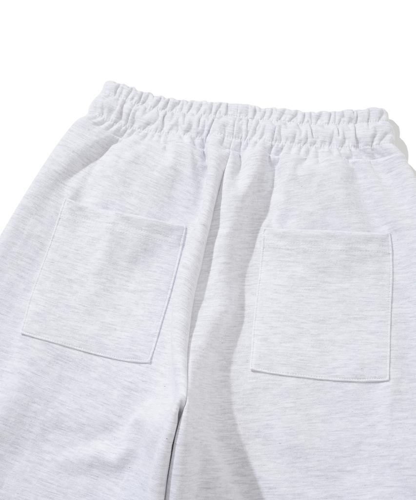 KNITTED Curved Training Pants Melange White