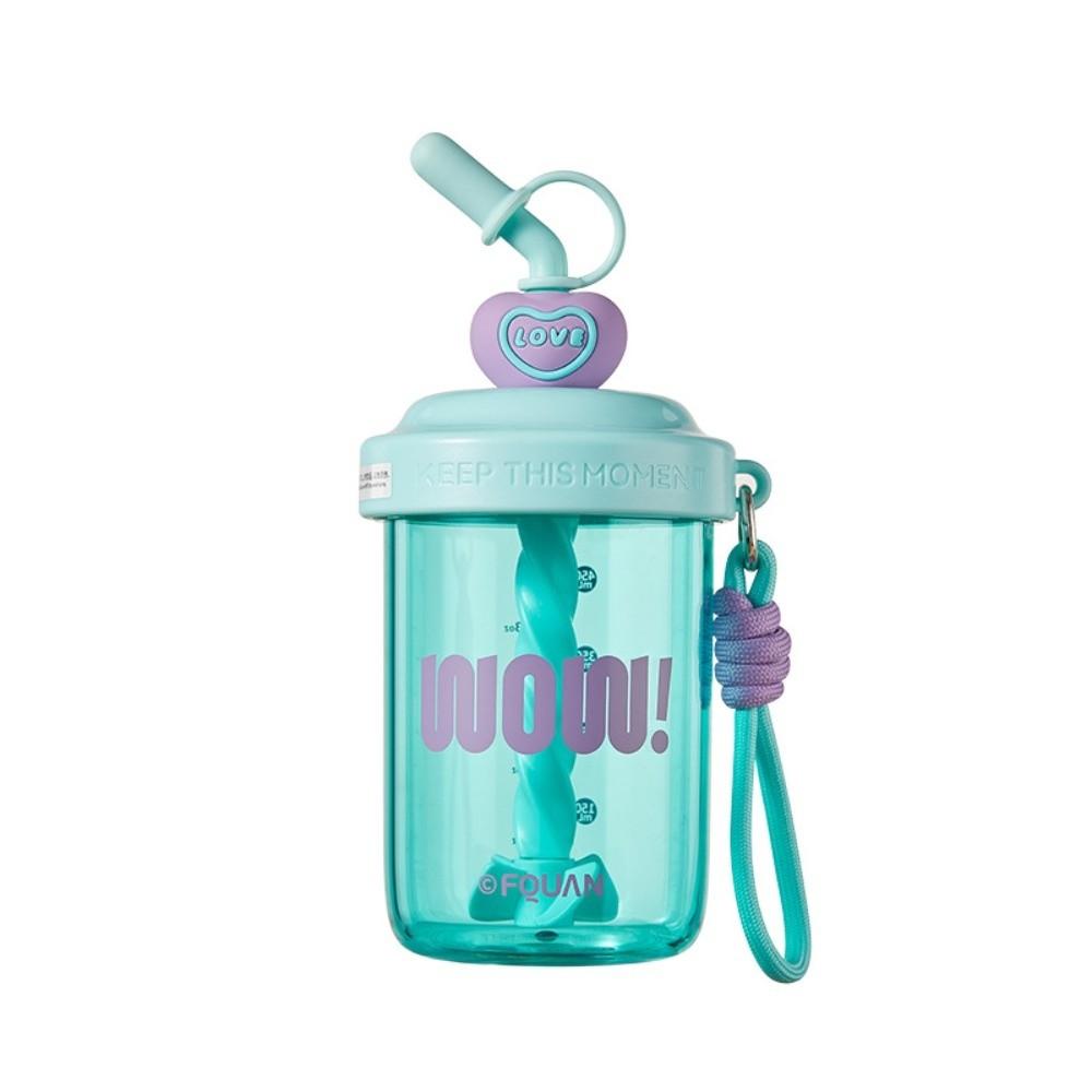 Leak-proof Stirring Cup With Straw Drinking Cup Cute 580ML Water Bottles  Fruit Juice