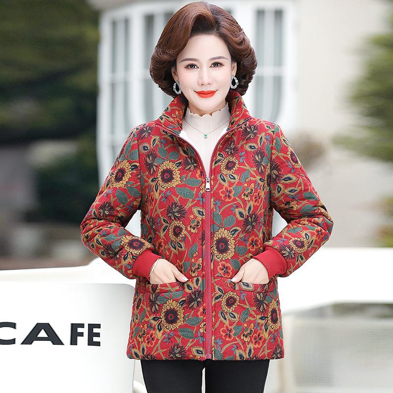 Women's Clothing Women's Velvet Thickened Warm Cotton-padded Jacket Middle-aged Winter New Clothing