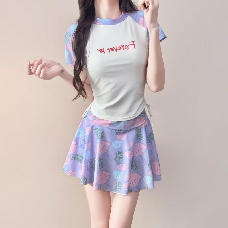 Sports Swimming Suit Women's Hair Split Boxer Skirt Conservative Slimming Large Size Hot Vacation Swimwear