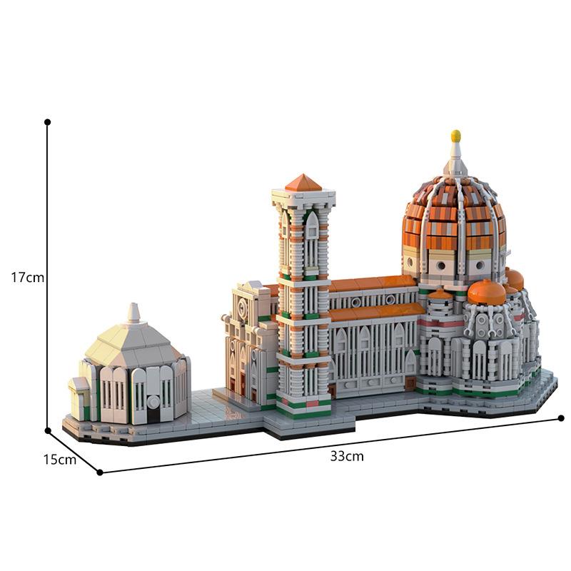 Non-Toxic Moc Famous Cathedral Of Santa Maria Del Fiore Building Block Set Iconic Church Street Architecture Assemble Toys Children Gifts
