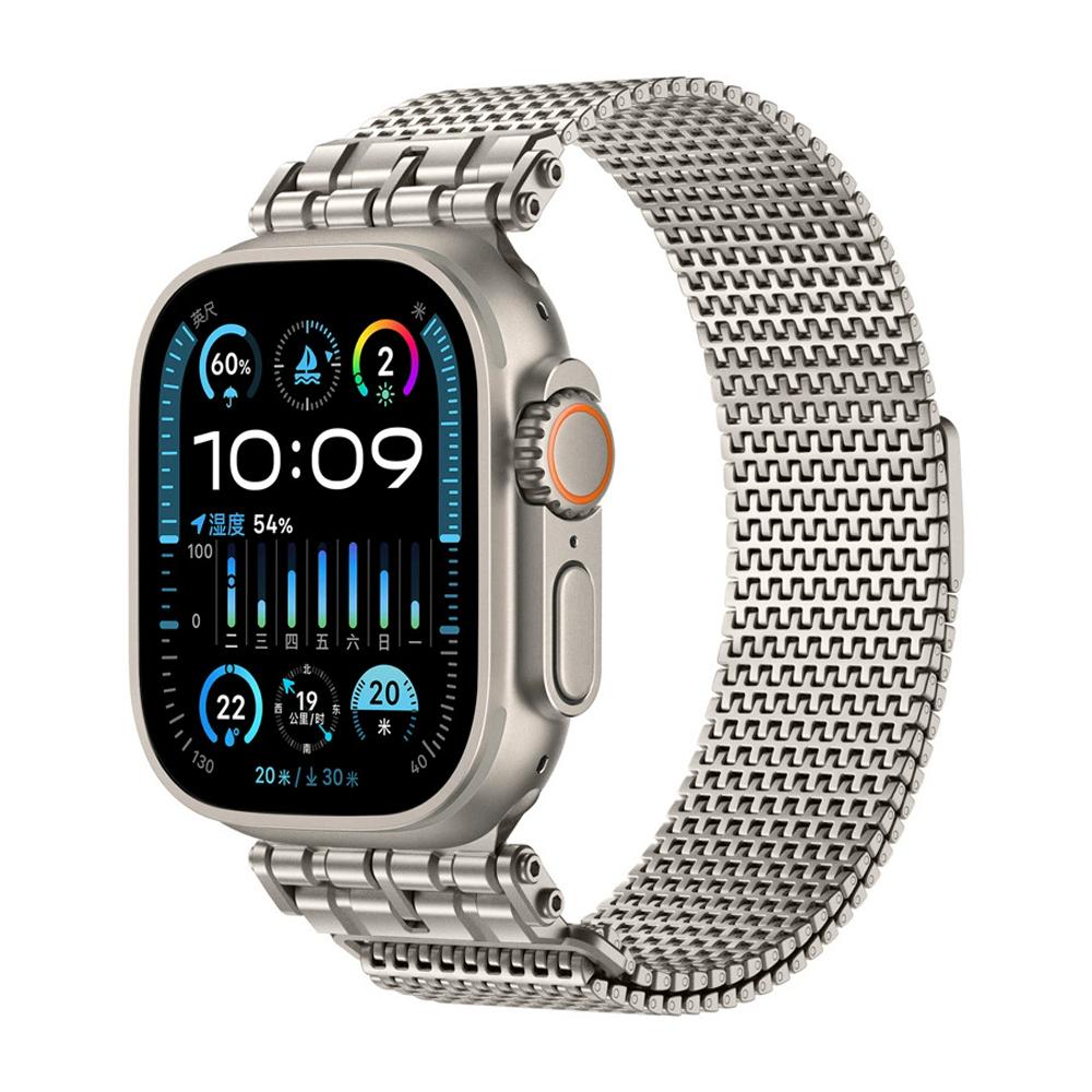 Mediolański Pasek do Apple Watch Band Ultra 2 49mm 10 46mm 9 8 7 45mm Luksusowa Metalowa Bransoleta z Magnetycznym Zapięciem dla iWatch 6 5 4 SE 44mm