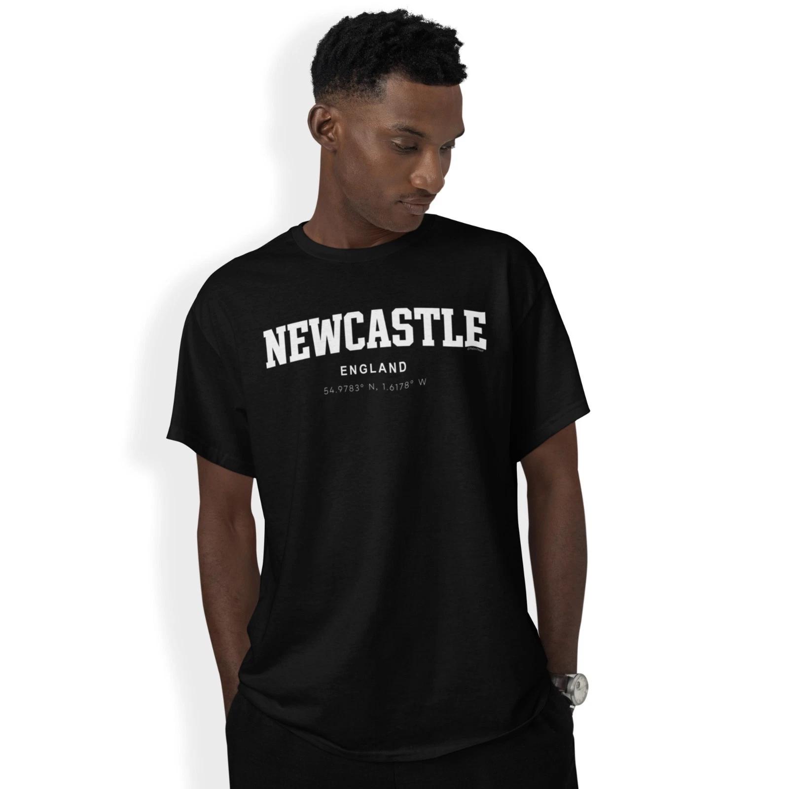 Newcastle Varsity Style Print With Coordinates Hand Printed T-Shirt Size S - 5XL XL